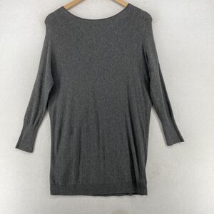 EILEEN FISHER Sweater XXS Cozy Viscose Tunic Boat Neck Long Sleeve Pullover Gray